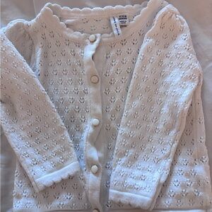 Janie and Jack Ivory Eyelet Sweater Cardigan Toddler Girls 12-18 Months